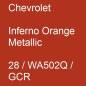 Preview: Chevrolet, Inferno Orange Metallic, 28 / WA502Q / GCR.
